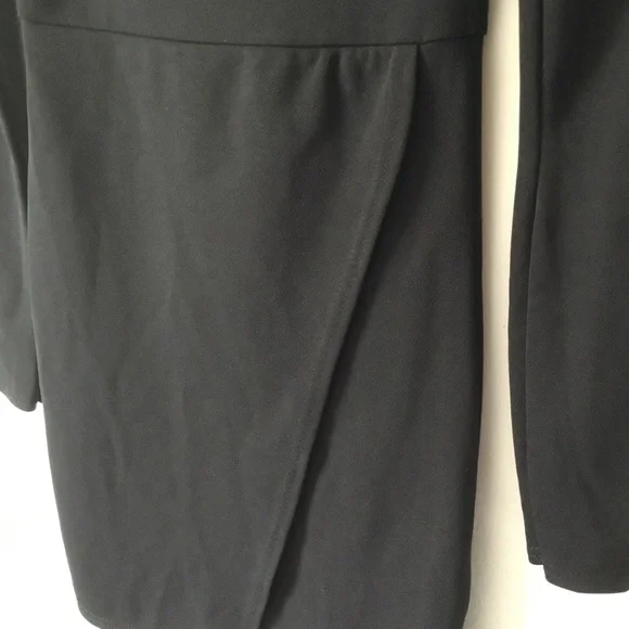 Nasty Gal Long Sleeve Faux Wrap Black Mini Dress Size 4 - Picture 6 of 8
